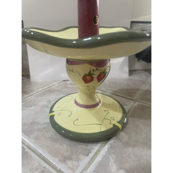 Partylite Strawberry Garden Lites Taper / Ball Candle Holder, P8094 Strawberry - Picture 2 of 7